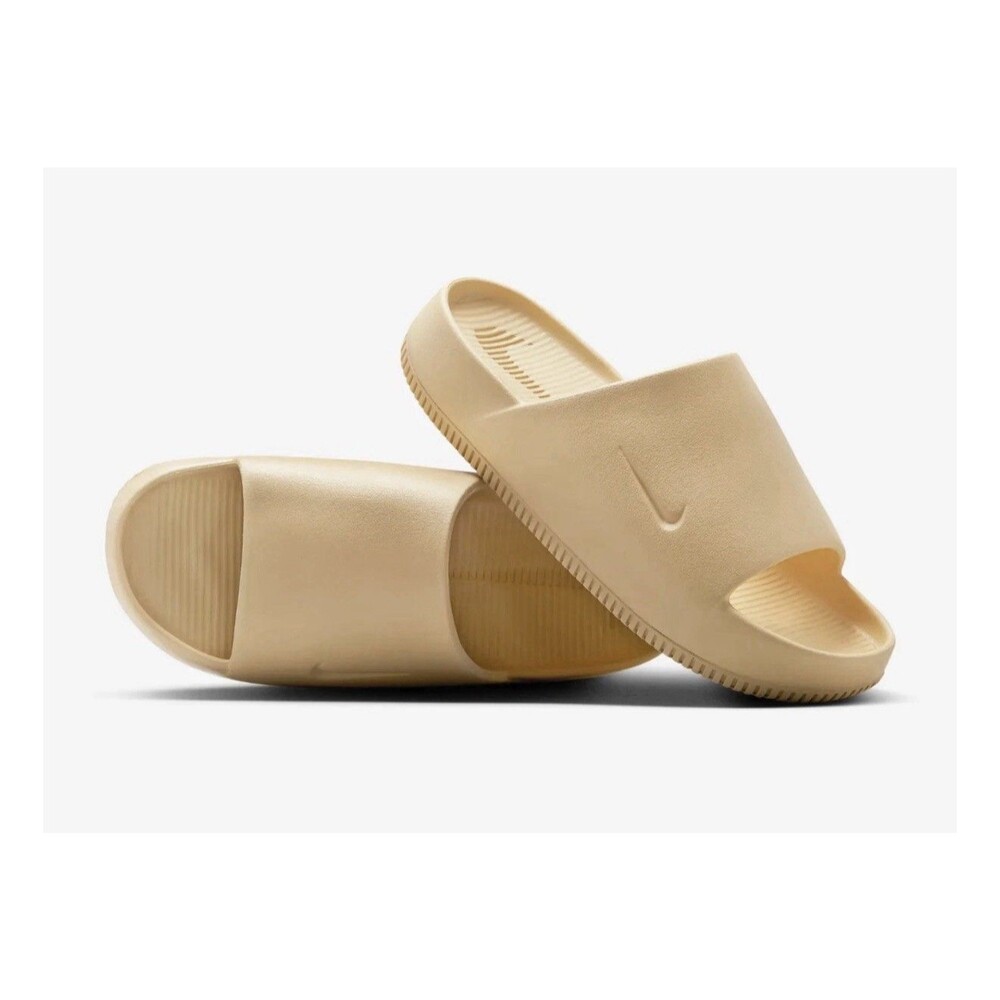 Nike Calm Slides Sesame Yellow Beige Sandals Women Sz 6 Men Sz 5 EUC